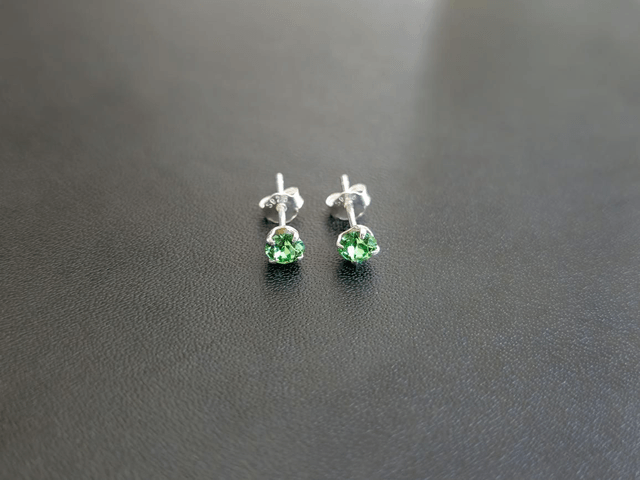 Boucles d'oreilles, cristal 4mm Peridot