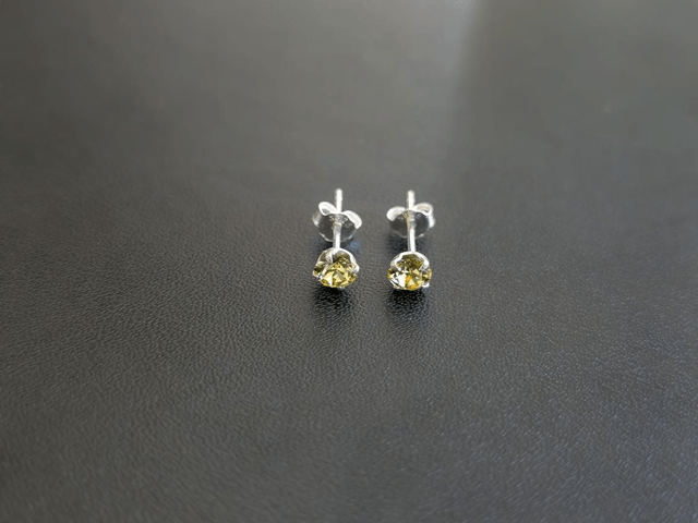Boucles d'oreilles, cristal 4mm champagne 