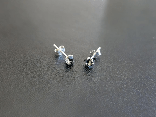 Boucles d'oreilles, cristal 4mm Dark Grey