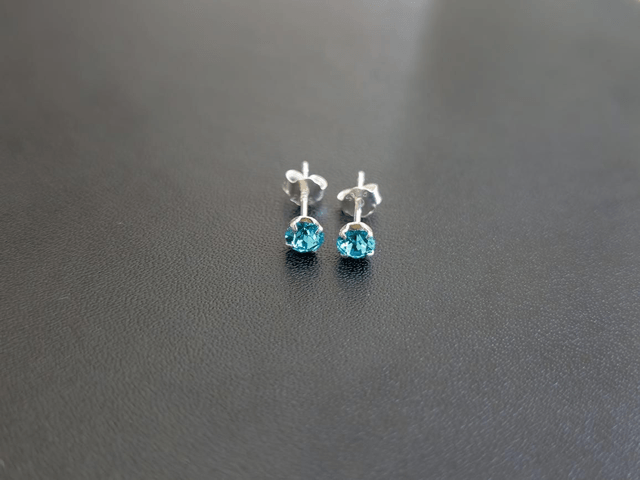 Boucles d'oreilles, cristal 4mm Light turquoise