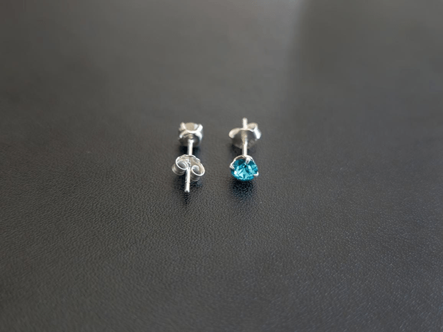 Boucles d'oreilles, cristal 4mm Light turquoise