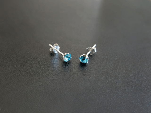 Boucles d'oreilles, cristal 4mm Light turquoise